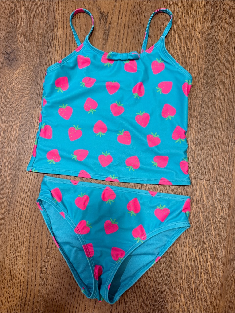 Tucker + Tate Turquoise strawberries Swim suit - size 8
